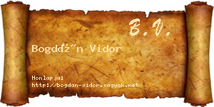 Bogdán Vidor névjegykártya