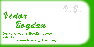 vidor bogdan business card